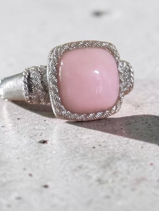 Judith Ripka Jewelry - Judith Ripka 925 Sterling Silver Pink Opal Cocktail Ring. Woman's Size 11.5